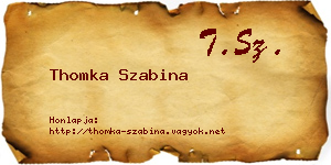 Thomka Szabina névjegykártya